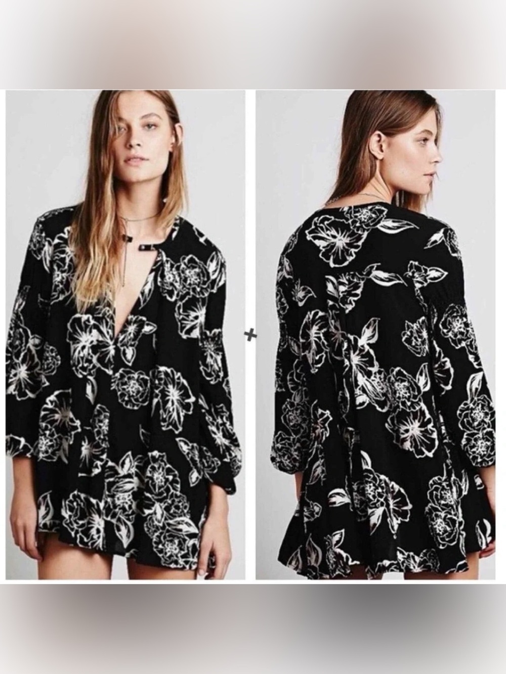 Free People Snap Out Of It Tunic Mini Dress Size Small